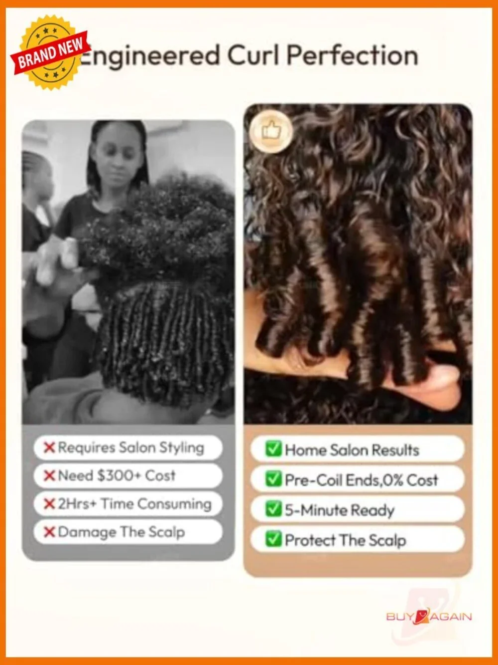 Glueless 7x5 Lace Front Human Hair Wig with Finger Coil Curls